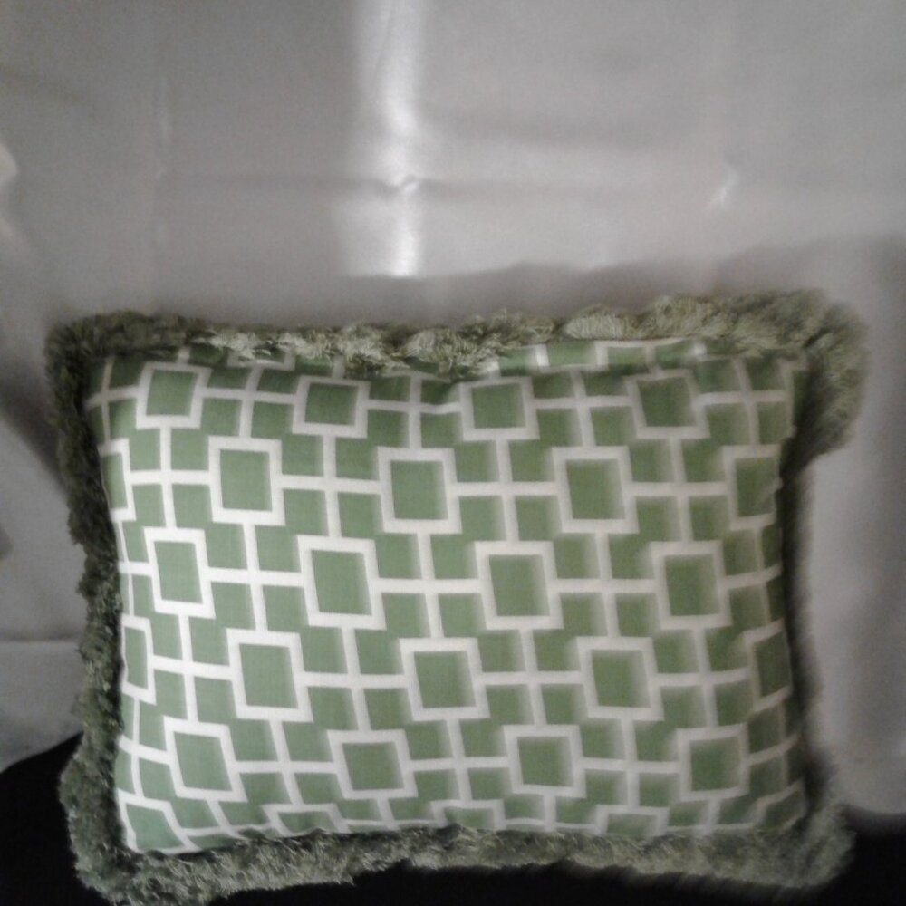 New! Accent Pillow 2-sided Geometric/Tropical Pillow w/Removable filling